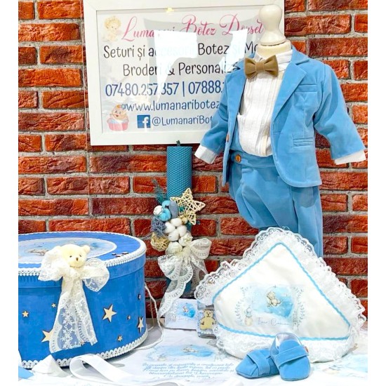 Trusou complet catifea Baby Blue