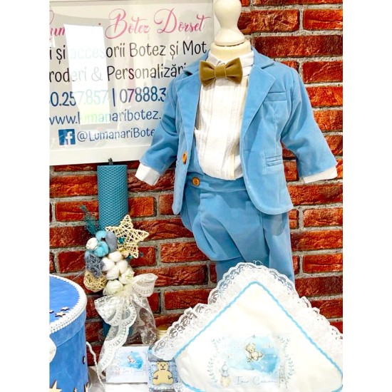Trusou complet catifea Baby Blue